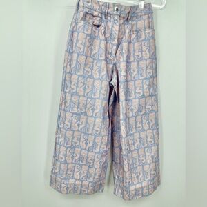 KENZO Paris Wide Leg Pants 100% Cotton Womens 34 | A438